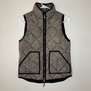 J. Crew Herringbone Excursion Quilted Down Puffer Vest Size XS